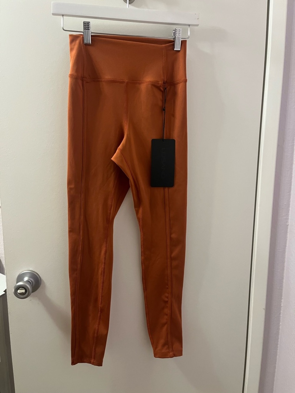 High-Waist Rust-Colored Performance Leggings W12-16 L13 Inseam 24 - Picture 4 of 8